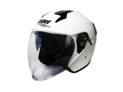 Casca moto semi-integrala cu ochelari adulti, Safebet HF-227, culoare alb, marime L