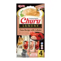INABA Churu Luxury, Ton și Homar, plic recompense fără cereale pisici, (piure), 56g
