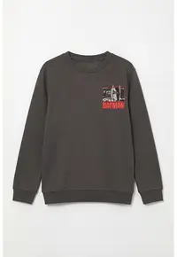 Bluza de trening de bumbac cu imprimeu Batman - Rosu/Alb murdar/Gri inchis