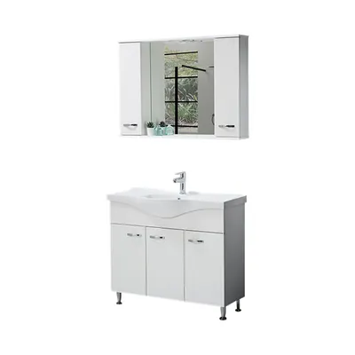 Set mobilier baie Olimpos 3 piese alb 105 cm