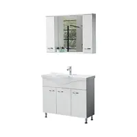 Set mobilier baie Olimpos 3 piese alb 105 cm