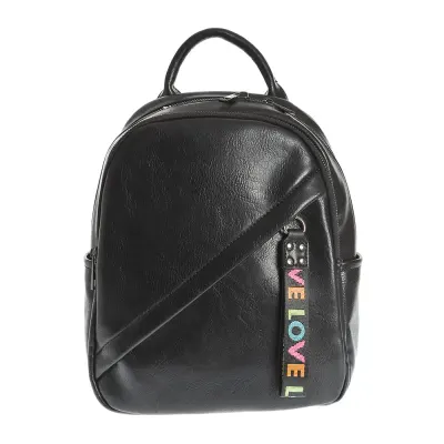 Rucsac negru din piele ecologica Love