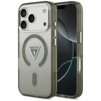 Husa MagSafe pentru Apple iPhone 17 Pro, Guess, IML Gradient Triangle Logo, Kaki