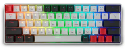 Tastatură mecanică Spartan Gear - Pegasus 2, wireless, Red, RGB, albă/gri