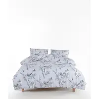 Lenjerie de pat albă-gri din bumbac ranforcé pentru pat de o persoană 140x200 cm White Floral – Mila Home Luxury