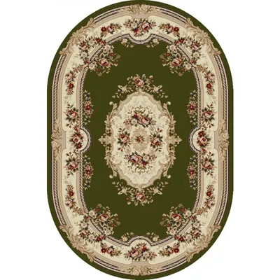 Covor Oval, 200 x 300 cm, Crem / Verde, Lotos 575-310