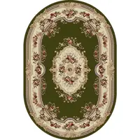Covor Oval, 200 x 300 cm, Crem / Verde, Lotos 575-310