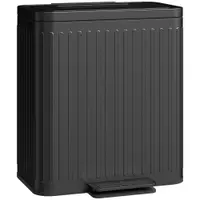 HOMCOM Coș de gunoi pentru bucătărie, 2 x 20 L compartimente, sortare eficientă a deșeurilor, pedală, plastic, metal, negru | Aosom Romania