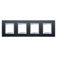 Placa ornament CProiector HORUS LUX international - IN TECHNOPOLYMER LEATHER FINISHING - 2+2+2+2 modul HORIZONTAL - BLACK - CProiector HORUS