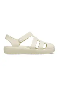 Sandale cu velcro si logo - Alb fildes