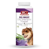 Sampon uscat pentru caini Bio PetActive Magic Powder cu lavanda 150 gr