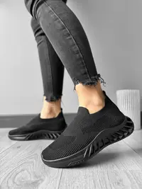 Adidasi dama casual din panza, negri 90 N7-2