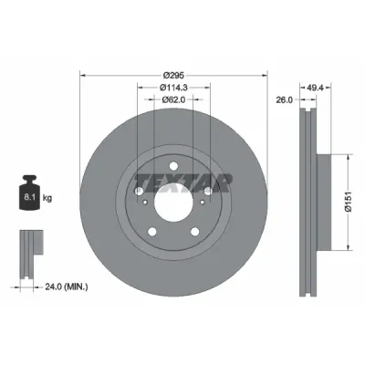 Disc frana TEXTAR 92168003