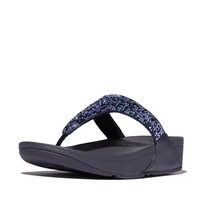 FITFLOP FitFlop Lulu Crystal-Mix Toe-Post Sandals MIDDERNACHTBLAUW 41