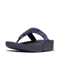 FITFLOP FitFlop Lulu Crystal-Mix Toe-Post Sandals MIDDERNACHTBLAUW 41