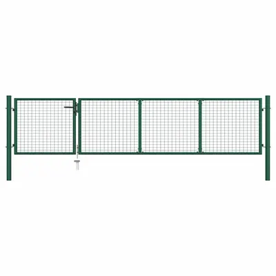 vidaXL Poartă de grădină din oțel, 350x75 cm, verde