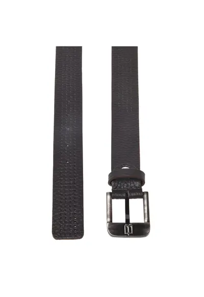 Curea din piele cu design perforat - Maro