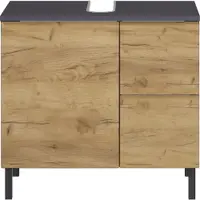 Dulap gri închis sub chiuvetă cu aspect de stejar 60x56 cm Salinas - Germania