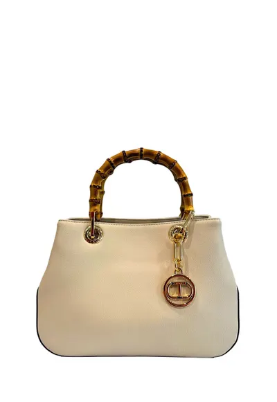 Geanta crossbody din piele ecologica - Alb fildes