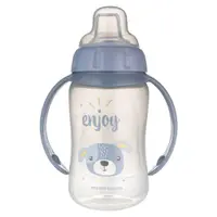 Cana de tranzitie cu duza silicon si manere Canpol 6 luni + 320 ml Albastru