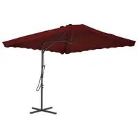 Gossi umbrela de exterior cu stalp din otel, bordo, 250x250x230 cm
