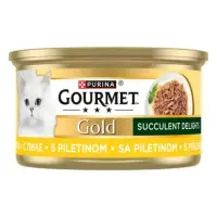 Hrana umeda pentru pisici Gourmet Gold Succulent Delights cu pui 85 gr