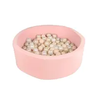 Piscina uscata, BabyTrold, Cu 100 bile, Fara ftalati si BPA, Husa detasabila, 90x90x30 cm, 18 luni+, Roz