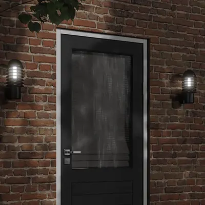 Gossi lampa exterioara de perete, negru, otel inoxidabil
