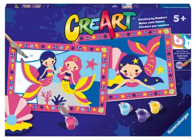 Set de pictat după numere Ravensburger CreArt - Micile Sirene