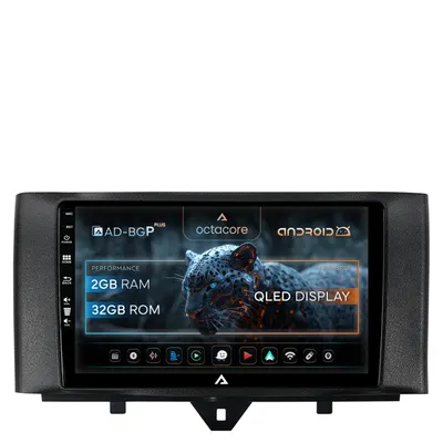 Navigatie Smart For Two (2010-2015), Android, P-Octacore 2GB RAM + 32GB ROM, 9 Inch - AD-BGP9002+AD-BGRKIT409