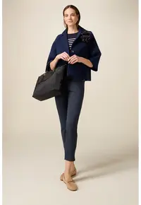 Blugi skinny din amestec de lyocell cu detaliu cu lant - Bleumarin