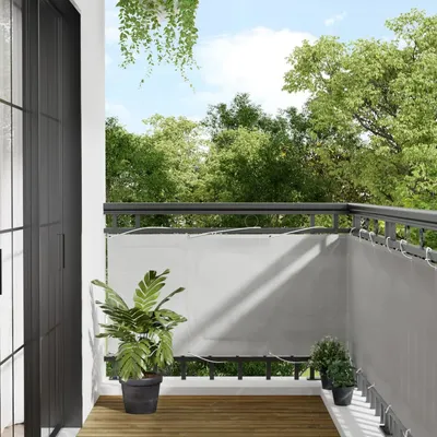Gossi paravan de balcon gri deschis 75x400 cm 100% poliester oxford