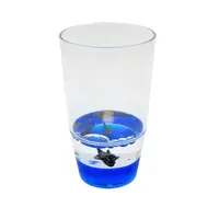 Pahar cu figurine plutitoare, albastru, model cu rechini, 250ml