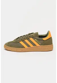 Pantofi Spezial din piele intoarsa cu insertii din plasa pentru handbal - Portocaliu mandarina/Caramel/Verde feriga