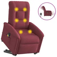 Gossi fotoliu de masaj electric rabatabil cu ridicare rosu vin textil