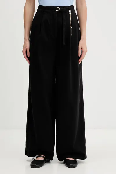 HUGO pantaloni straight pentru femei. din bumbac Henesa-2-W