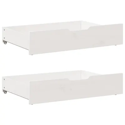 Gossi sertare de pat, 2 buc., 80x55x16 cm, alb, lemn masiv de pin