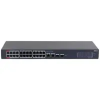 Switch Gigabit 24 porturi Dahua CS4228-24GT-375, 24xRJ45 PoE, 2xUplink, 2xSFP 1 Gbps, smart management, PoE Watchdog