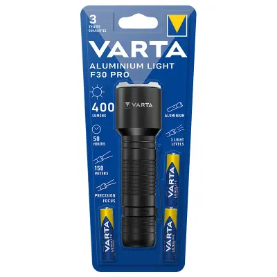 Lanterna LED Aluminium Light F30 PRO VARTA 17608 4W 250lm 3xAAA incluse