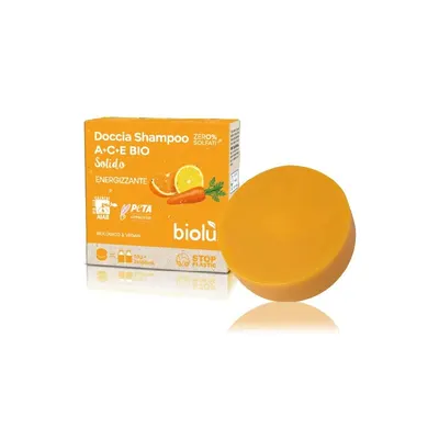 Sampon si gel de dus solid cu vitamina A, C, E ecologic 55g Biolu