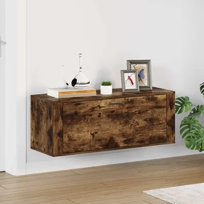vidaXL Pantofar de perete, stejar fumuriu, 100x35x38 cm lemn prelucrat