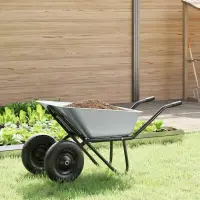 vidaXL Roabă Argintiu și Negru 80 L 120 kg Oțel galvanizat