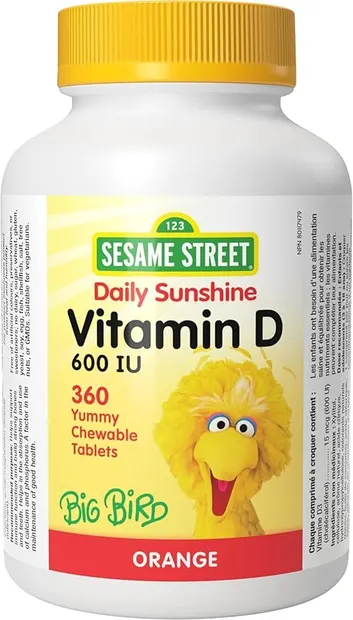 Vitamine D Sesame Street Daily, 360 tablete masticabile, Webber Naturals