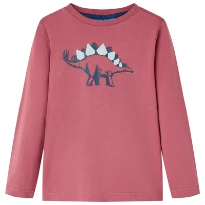 Tricou pentru copii cu mâneci lungi roșu închis 104