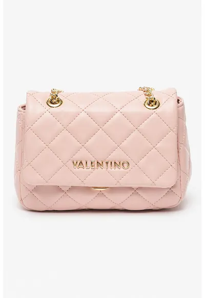 Geanta crossbody din piele ecologica cu aspect matlasat Ocarina - Roz pastel