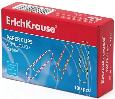 Agrafe de hartie Erich Krause - Zebra, 33 mm, 100 bucati