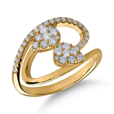 Inel din aur galben cu diamante de 0.487ct
