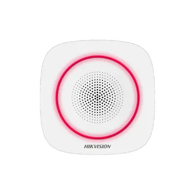 Sirena stroboscopica wireless de interior Hikvision AX PRO DS-PS1-I-WE(B)-R, 868 MHz, 90-110 dB, RF 1600 m, LED rosu