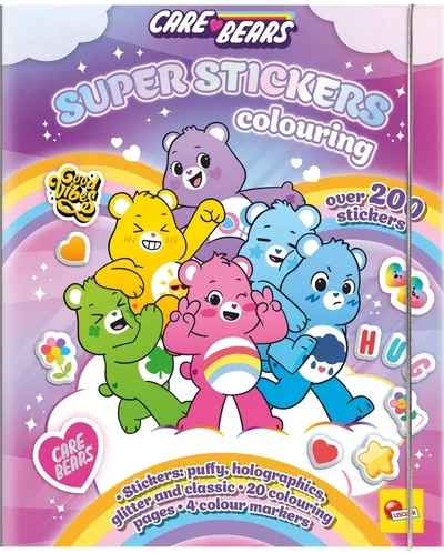 Carte de colorat Lisciani Care Bears - Cu autocolante