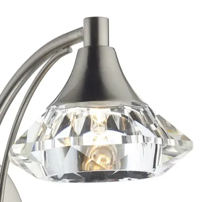 Aplica Luther Wall Light Satin Chrome Crystal